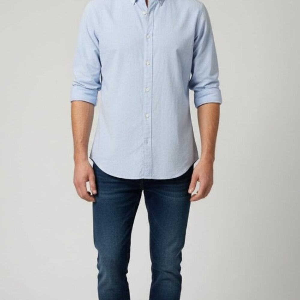 Michael Kors Men's XL Classic Fit Dobby Dress Shirt Light Blue